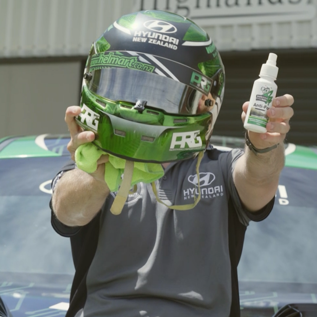 Use Bar's Bugs Antifog on your Helmet visor _ Hayden Paddon